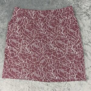 Duluth Trading Skort Womens Sz L‎ Mauve Noga Naturale Cotton Pockets Floral Golf